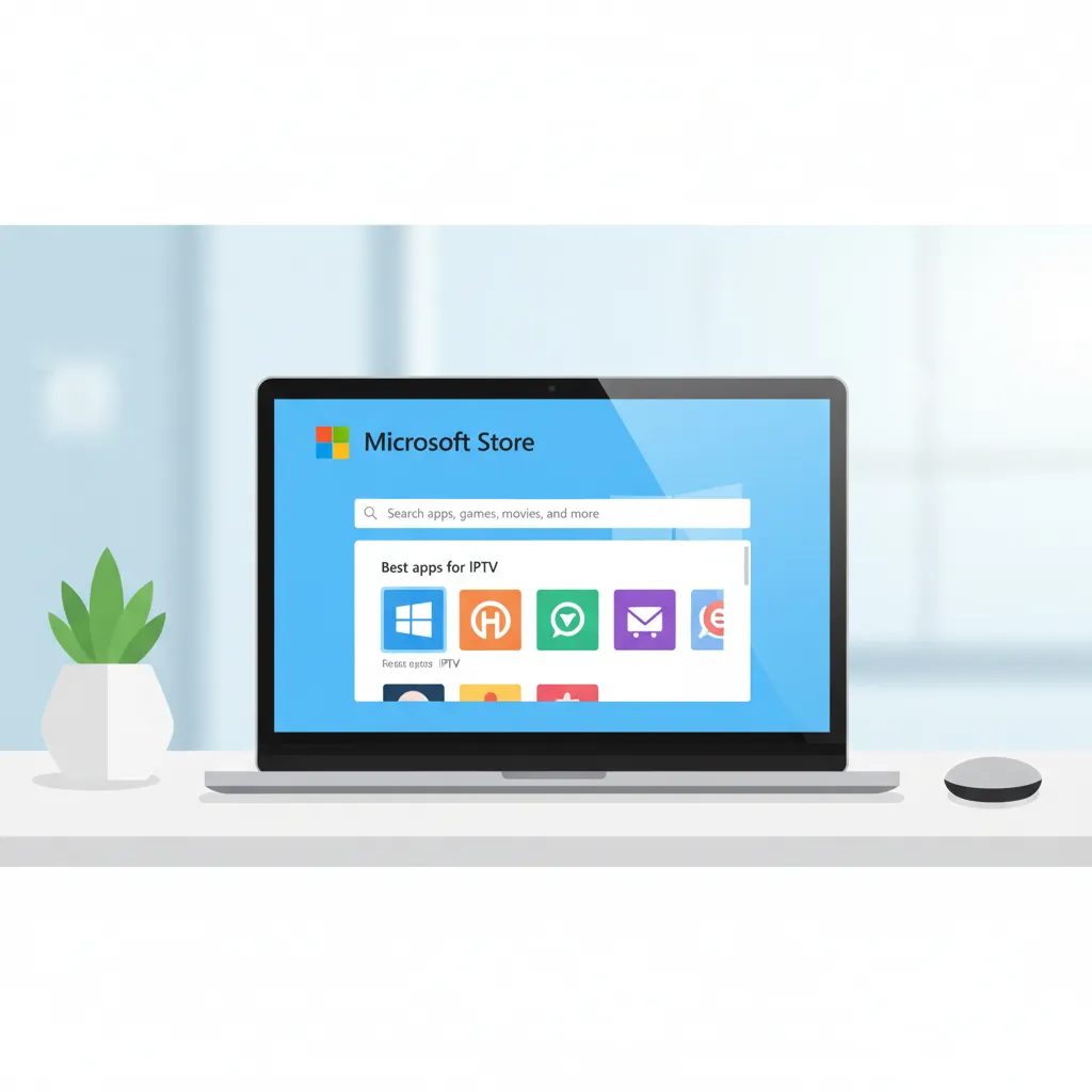 Microsoft Store geöffnet auf einem Windows Laptop für IPTV Installation