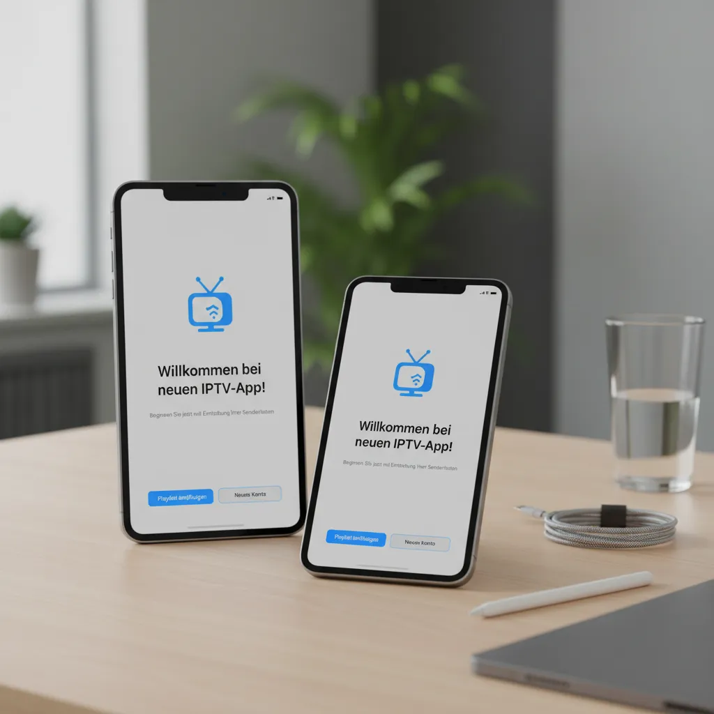 Erster Start einer IPTV App auf iPhone mit der Option Playlist hinzufügen